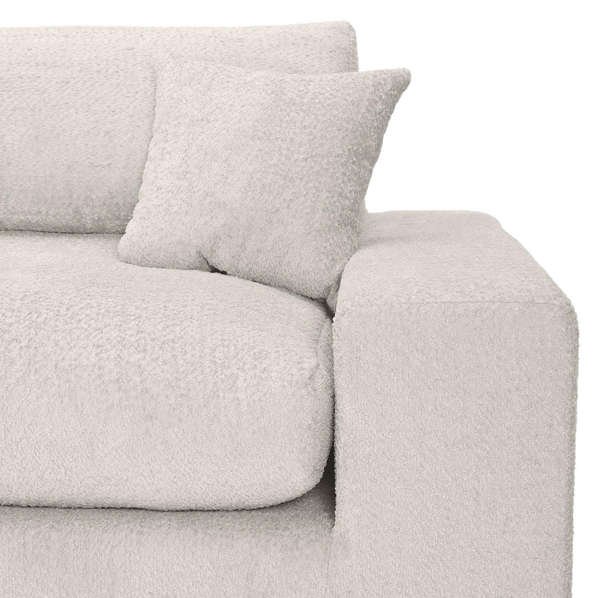 ECKSOFA  Beige Bouclé  - Greige/Beige, MODERN, Kunststoff/Textil (255/255cm) - Landscape