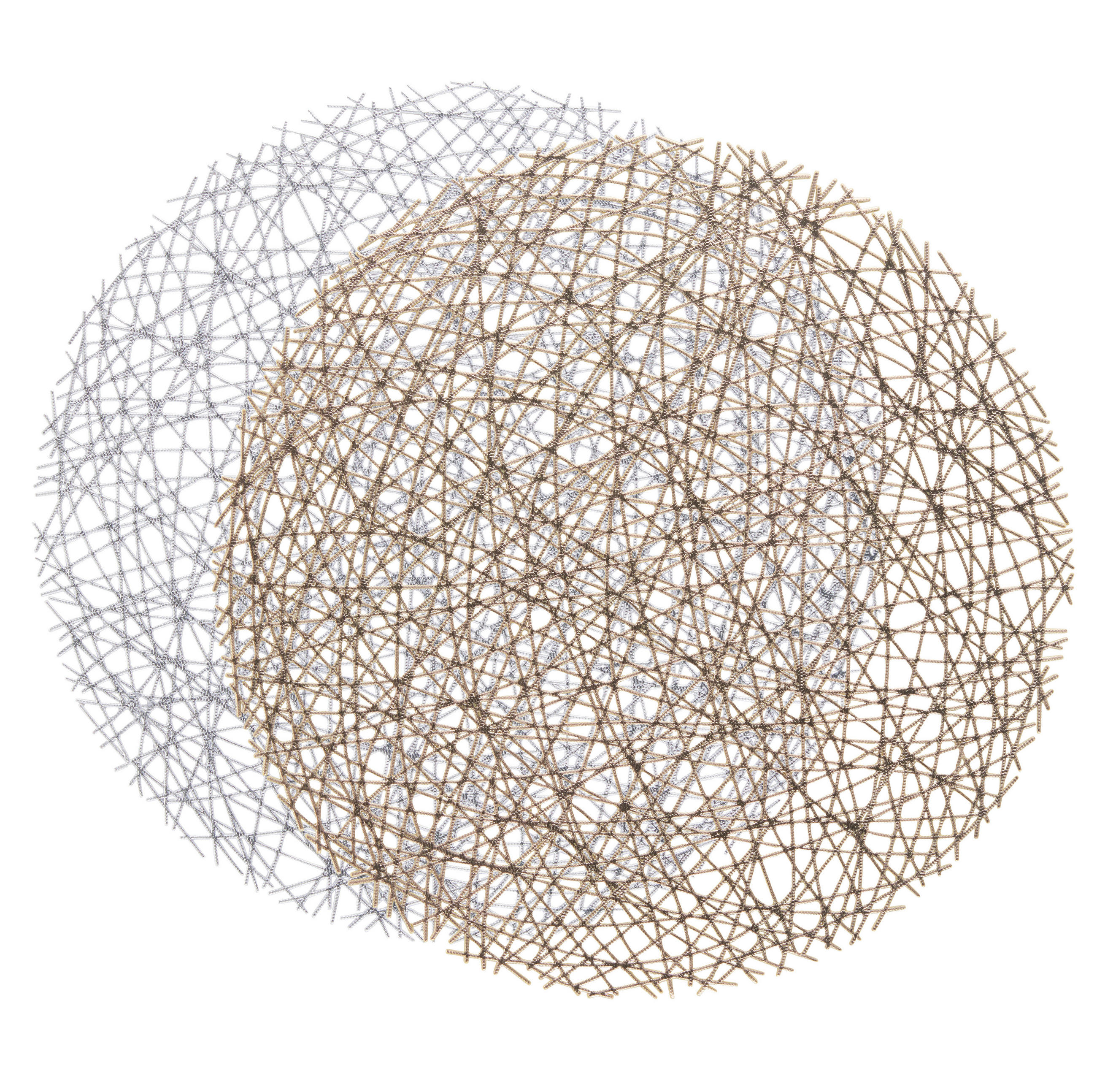 TISCHSET Textil Lederlook Silberfarben, Goldfarben  - Silberfarben/Goldfarben, Trend, Textil (38/38/1cm)