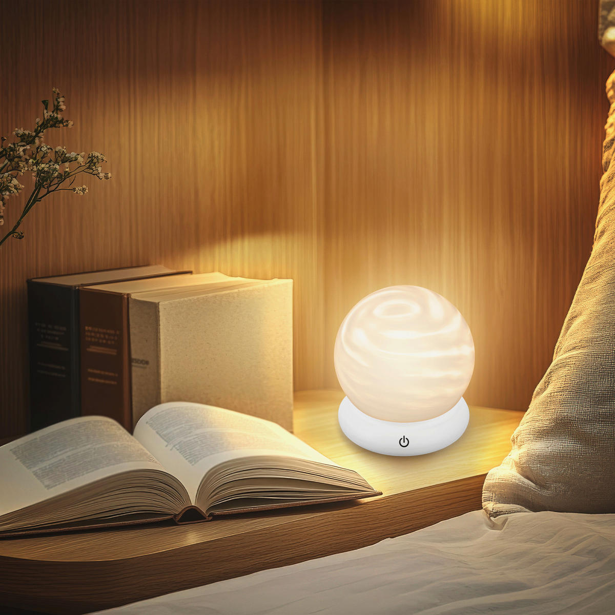 LED ASZTALI LÁMPA - fehér, Basics, műanyag (20/20/2cm)
