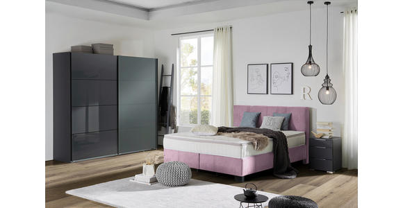 BOXSPRINGBETT 200/200 cm  in Lila  - Lila/Schwarz, Design, Kunststoff/Textil (200/200cm) - Hom`in