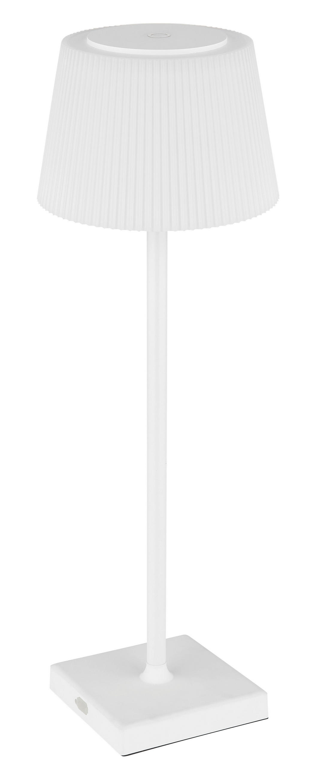 AKKU-TISCHLEUCHTE - Weiss, Konventionell, Kunststoff/Metall (13,1/38cm) - Globo