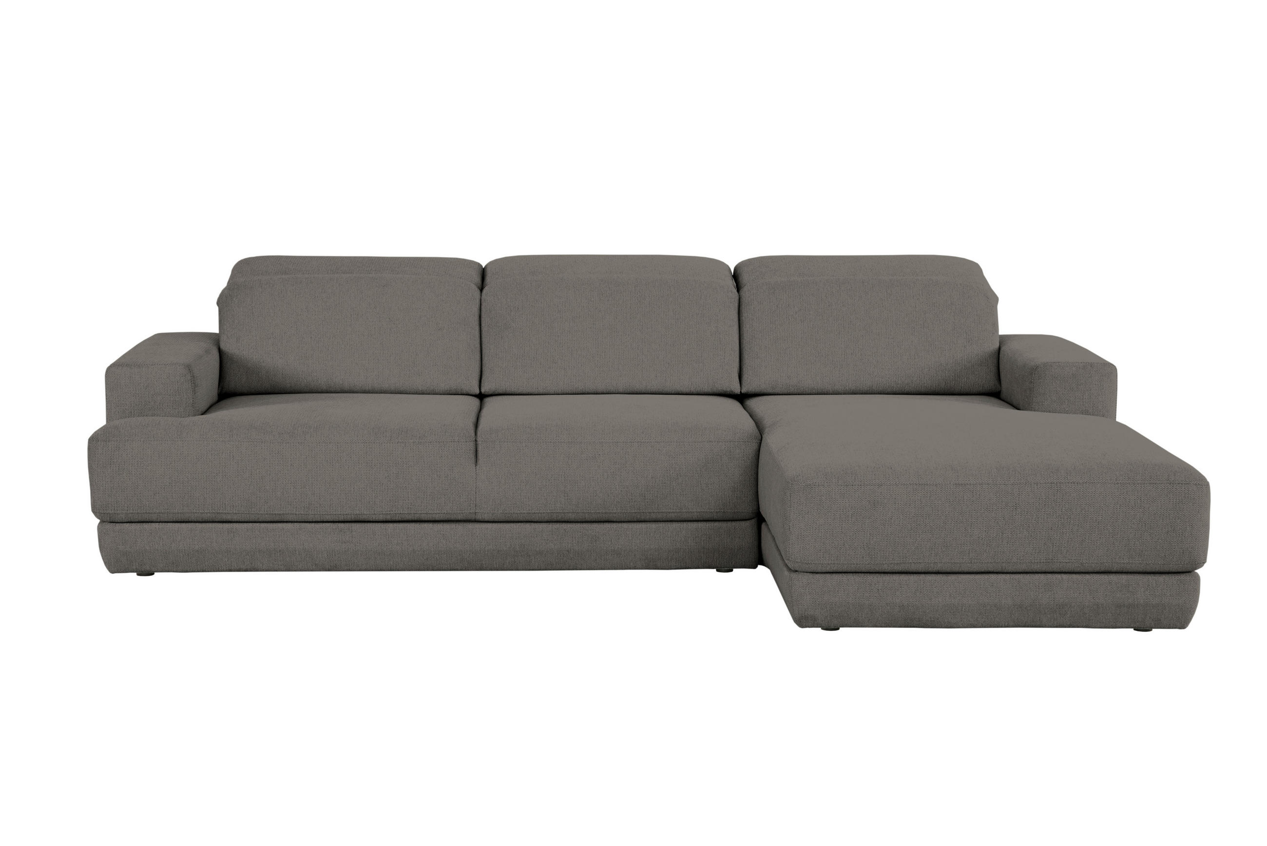 ECKSOFA Anthrazit Webstoff  - Anthrazit/Schwarz, Design, Kunststoff/Textil (204/293cm) - MID.YOU