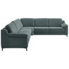 ECKSOFA in Chenille Graugrün  278/278 cm  - Schwarz/Graugrün, Design, Textil/Metall (278/278cm) - Valdera