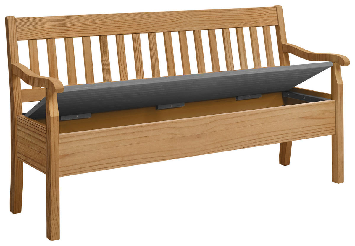 SITZBANK 169/93/58 cm Laugenfarbig, Grau Kiefer massiv  - Laugenfarbig/Grau, ROMANTIK / LANDHAUS, Holz (169/93/58cm) - Boxxx