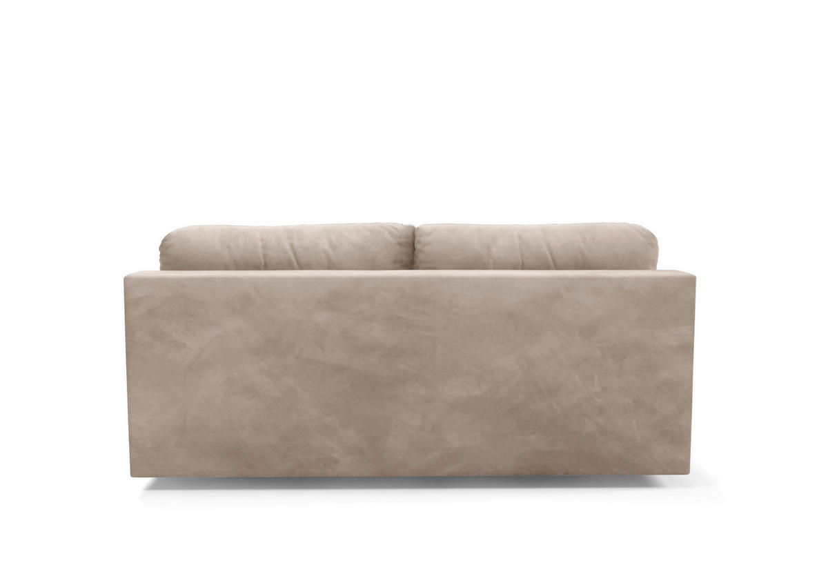 SCHLAFSOFA MYSTIC  mit Plüsch Beige  - Beige/Schwarz, Design, Kunststoff/Textil (220/94/114cm) - Livetastic