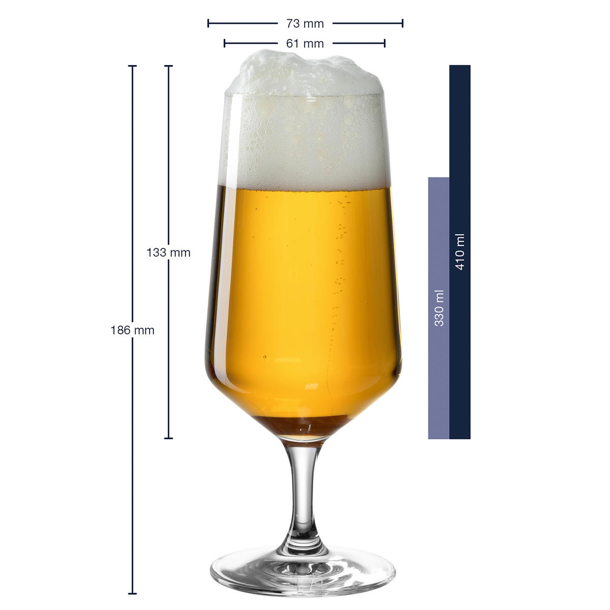 SKLENICE NA PIVO - průhledné, Design, sklo (330ml) - Leonardo