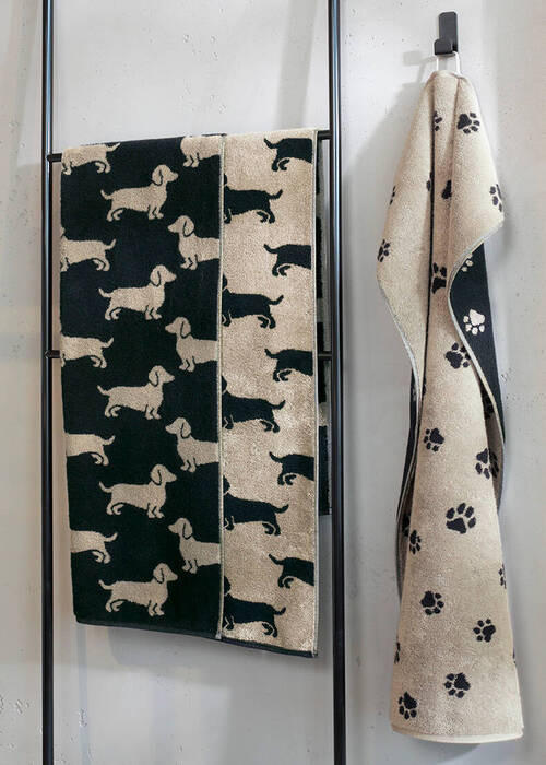 RUČNIK ZA GOSTE 30/50 cm , crna WE LOVE DOGS - crna, Basics, tekstil (30/50cm) - Cawoe