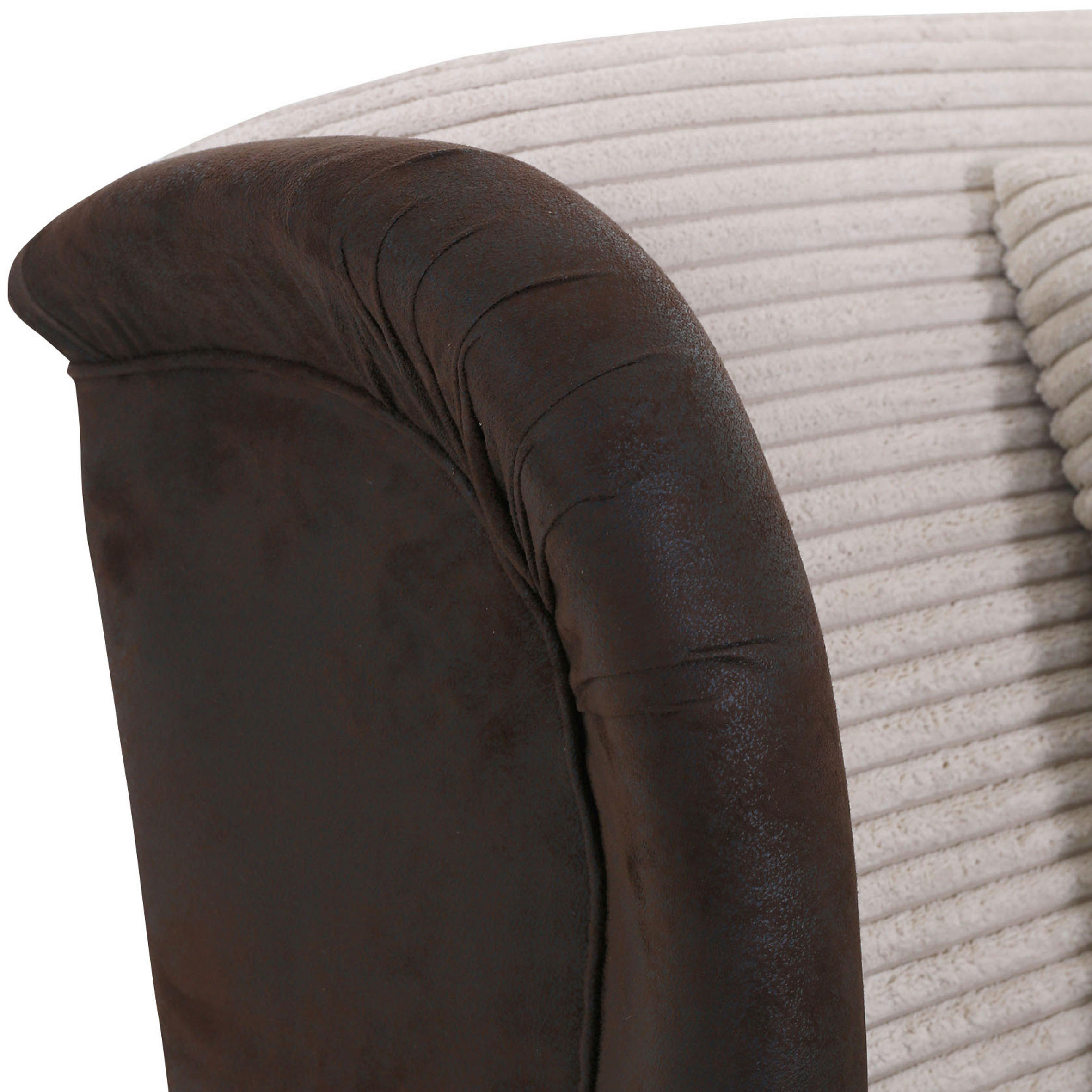 CHESTERFIELD-SESSEL Cord, Flachgewebe Braun, Creme  - Dunkelbraun/Creme, ROMANTIK / LANDHAUS, Textil (125/100/140cm) - Landscape