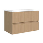 WASCHTISCHKOMBI 80 cm  - Eichefarben/Weiß, KONVENTIONELL, Keramik/Holzwerkstoff (80cm) - Xora