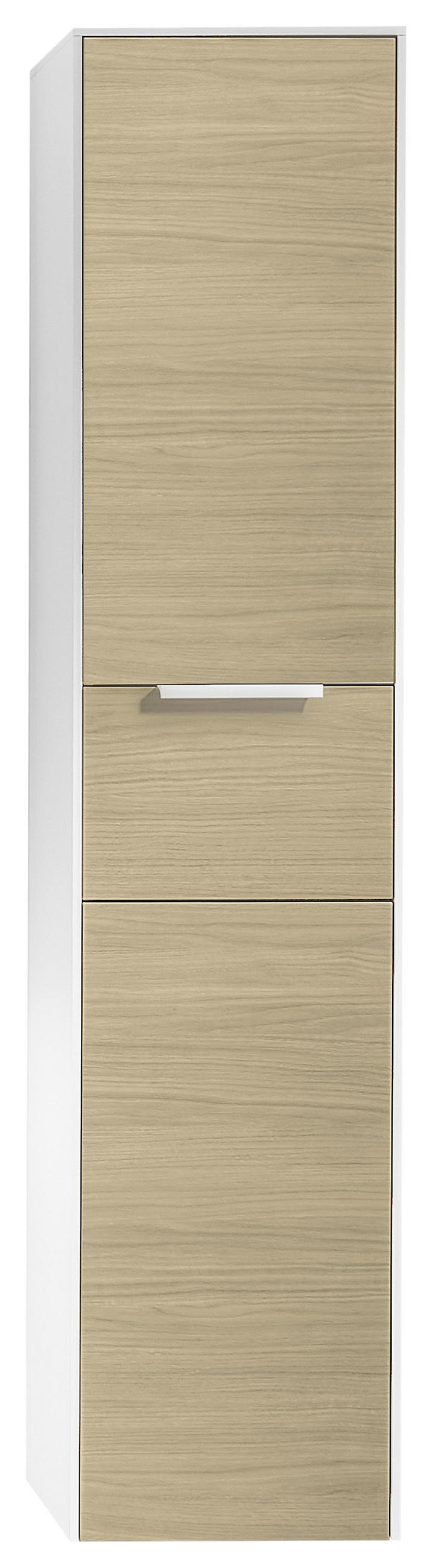 HOCHSCHRANK 37/169/33 cm  - Eichefarben/Weiß, Design, Glas/Holzwerkstoff (37/169/33cm) - Musterring