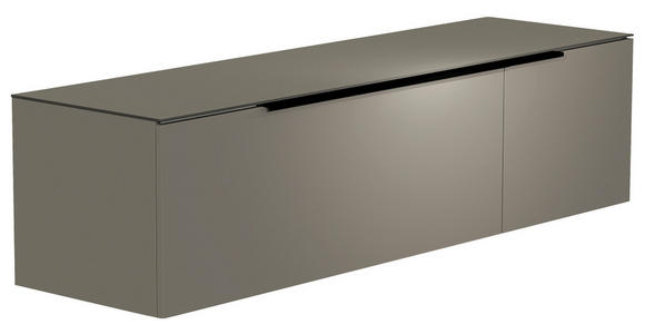 LOWBOARD  160/41/45 cm  Beimöbel erhältlich, hängend, Abdeckplatte aus Glas  - Schwarz/Grau, Design, Glas/Holzwerkstoff (160/41/45cm) - Moderano