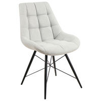 STUHL Leinenoptik Schwarz, Hellgrau  - Hellgrau/Schwarz, Design, Textil/Metall (51/86/61cm) - Xora