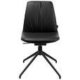 STUHL  in Aluminium Echtleder pigmentiert Metall, Leder  - Schwarz, Design, Leder/Metall (46/81,5-84,5/55cm) - Johann Jakob