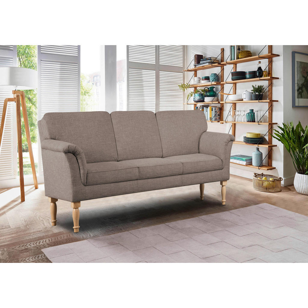 Thumbnail - Cantus Küchensofa, Braun, Textil, Buche, massiv, 3-Sitzer, 186x96x80 cm, Made in EU, Fußauswahl, Stoffauswahl, Rücken ec...