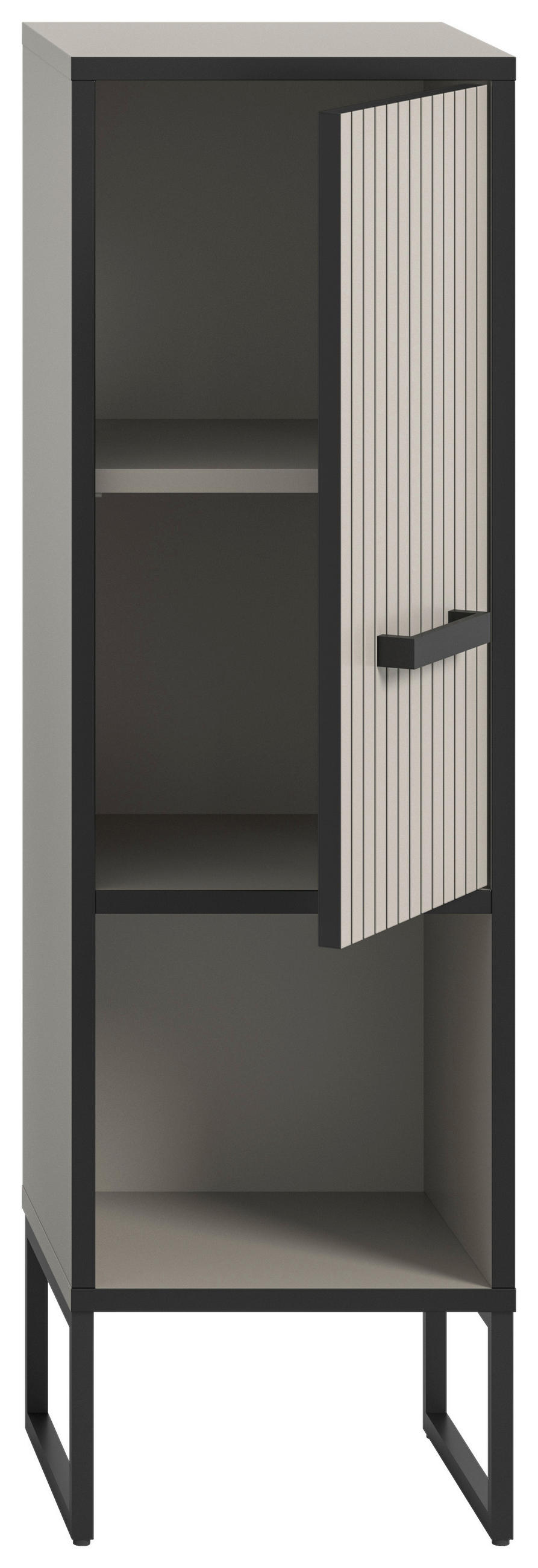 MIDISCHRANK 30/101/32 cm  - Kaschmir/Schwarz, MODERN, Holzwerkstoff/Metall (30/101/32cm) - MID.YOU