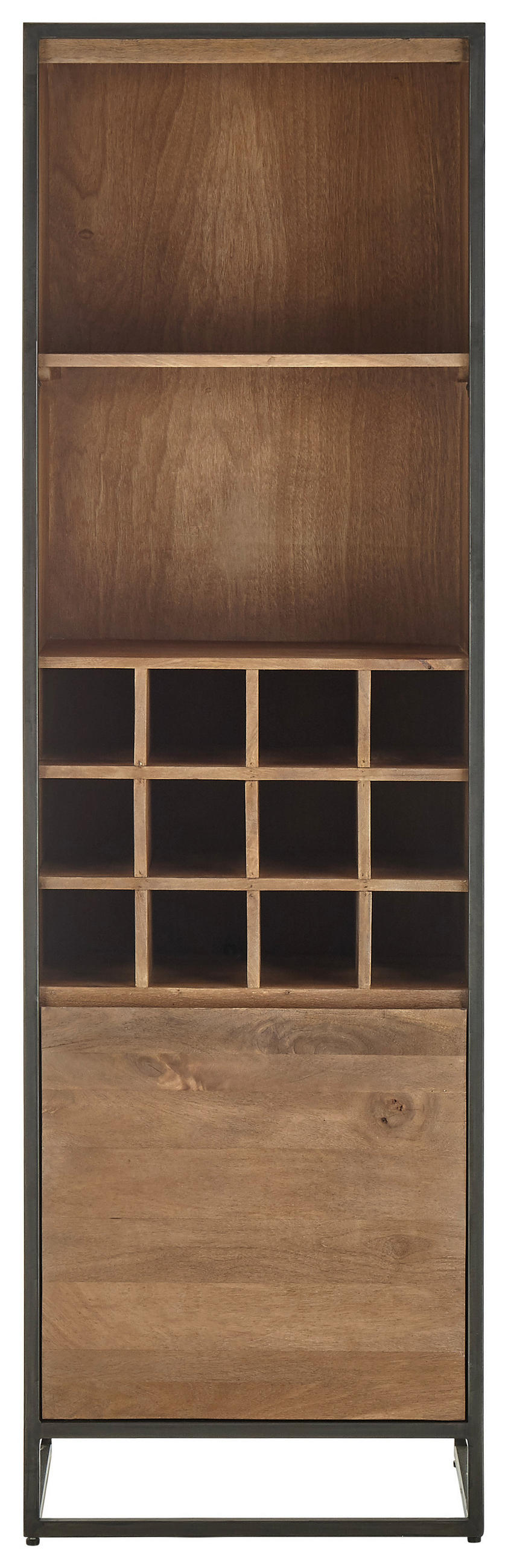 VYSOKÁ KOMODA, akácie, barvy vlašských ořechů, černá, 57/187/40 cm - černá/barvy vlašských ořechů, Lifestyle, kov/dřevo (57/187/40cm) - MID.YOU