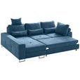 ECKSOFA Blau Flachgewebe  - Blau, Design, Textil/Metall (188/260cm) - Hom`in