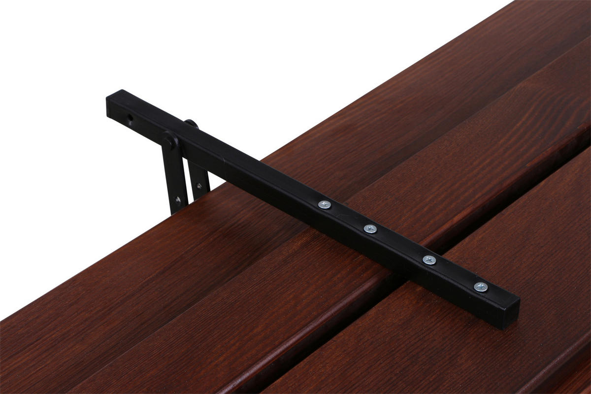 BIERTISCHGARNITUR 3-teilig  - Dunkelbraun, MODERN, Holz/Metall (60/60/180cm) - Gardenson