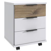 ROLLCONTAINER 52/40/38 cm  - Weiss/Eichefarben, Konventionell, Holzwerkstoff/Kunststoff (52/40/38cm) - Boxxx