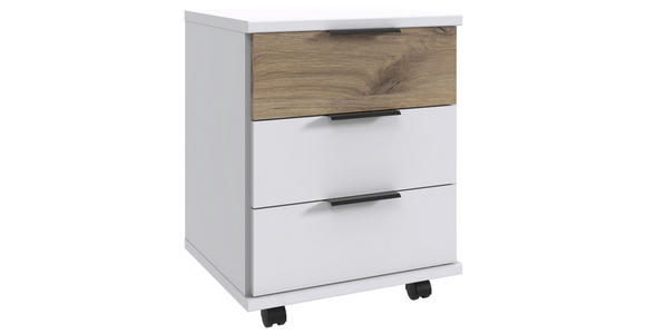 ROLLCONTAINER 52/40/38 cm - Eichefarben/Schwarz, KONVENTIONELL, Holzwerkstoff/Kunststoff (52/40/38cm) - Carryhome