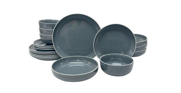 KOMBISERVICE Bastia azzurro 16-teilig  - Blau, Trend, Keramik - Novel