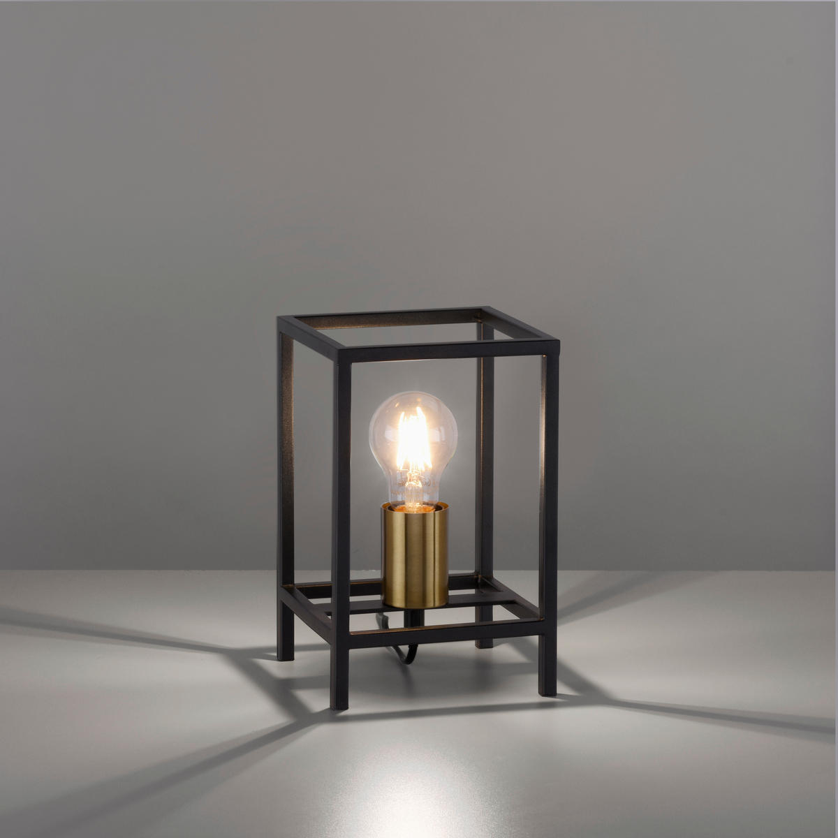 TISCHLEUCHTE FABIO Fabio 15/15/23,5 cm   - Messingfarben, Design, Kunststoff/Metall (15/15/23,5cm)