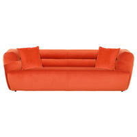 BIGSOFA in Samt Orange  - Schwarz/Orange, Konventionell, Kunststoff/Textil (240/73/100cm) - Carryhome