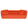 BIGSOFA Samt Orange  - Schwarz/Orange, KONVENTIONELL, Kunststoff/Textil (240/73/100cm) - Carryhome