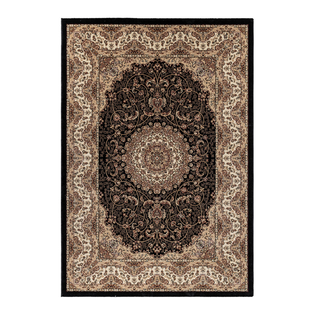 Tkana Preproga Kashmir,  Kashmir     160/230 cm    tkano  črna  - črna, Konvencionalno, tekstil (160/230cm) - Novel
