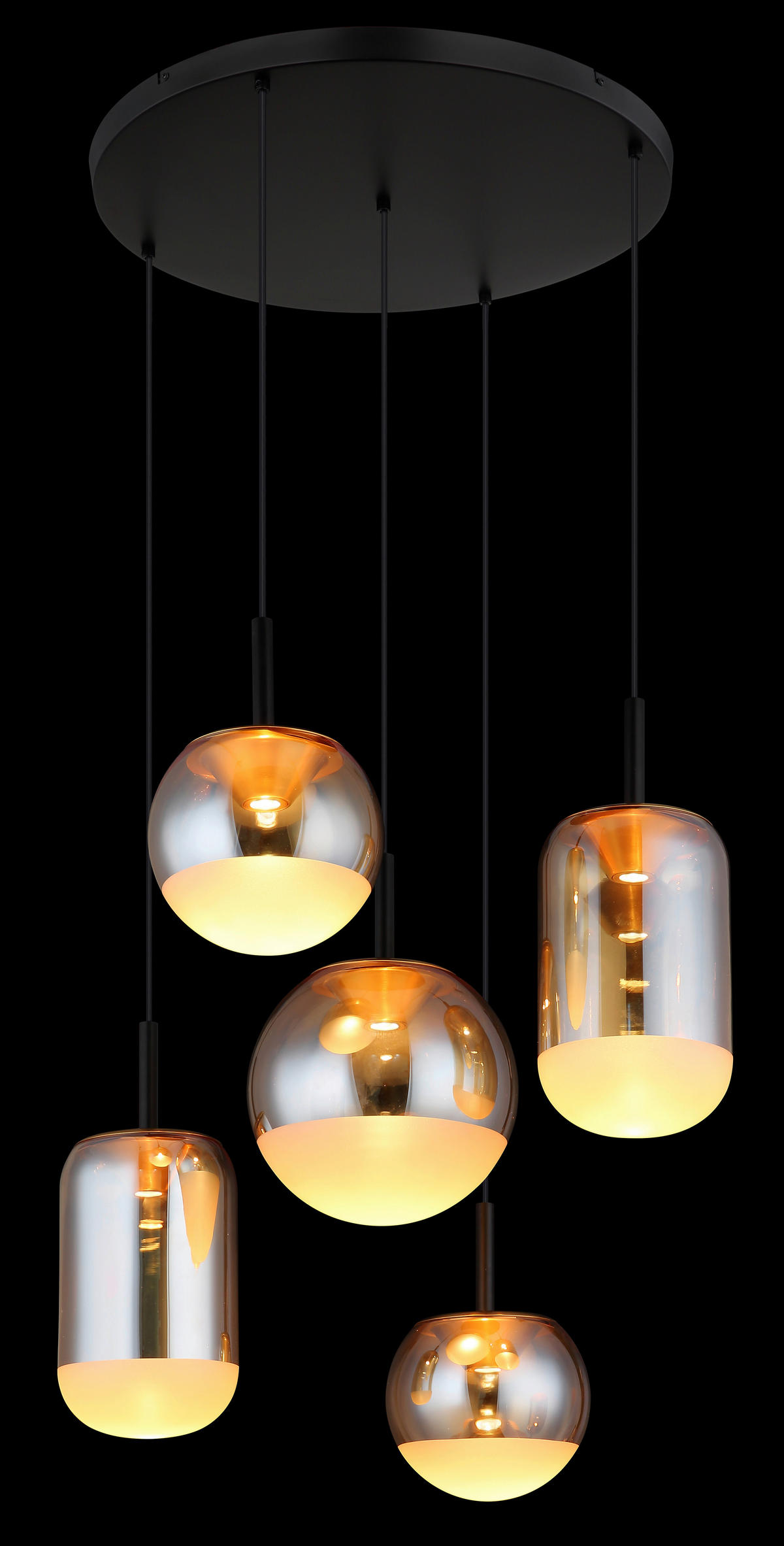LED-HÄNGELEUCHTE 71/150 cm  - Messingfarben/Schwarz, KONVENTIONELL, Glas/Kunststoff (71/150cm)