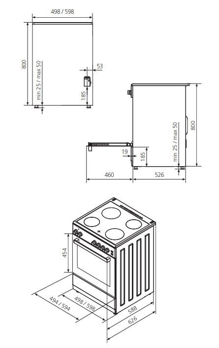 HERD STE637  - Weiß, Basics, Metall (59,4/80,0/62,6cm) - Oranier