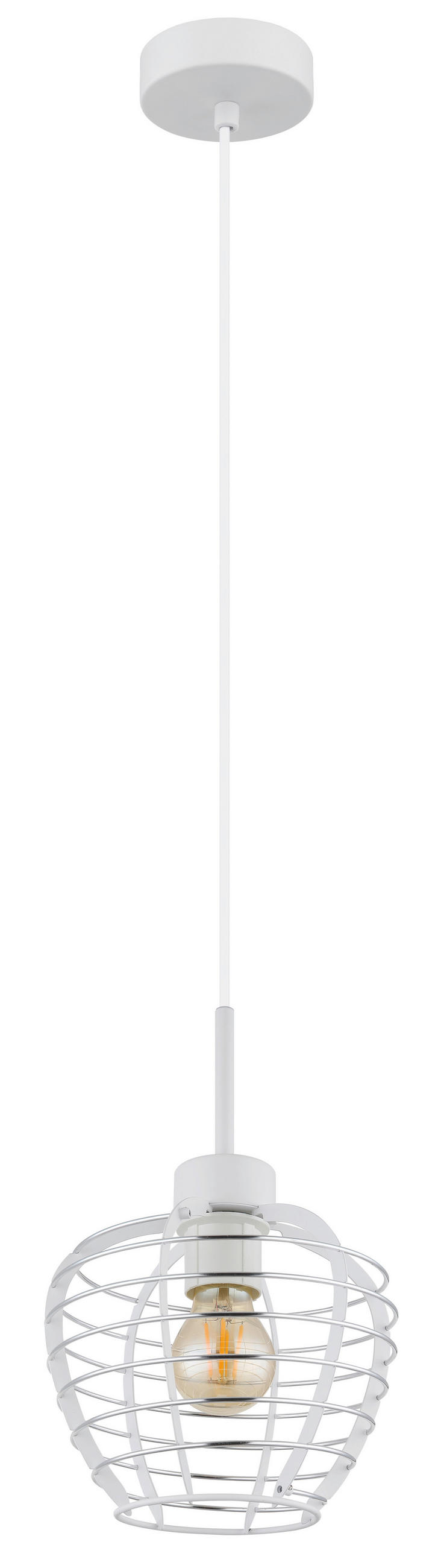 ZÁVĚSNÉ SVÍTIDLO, 20,5/120 cm  - bílá/barvy chromu, Basics, kov/plast (20,5/120cm) - Globo