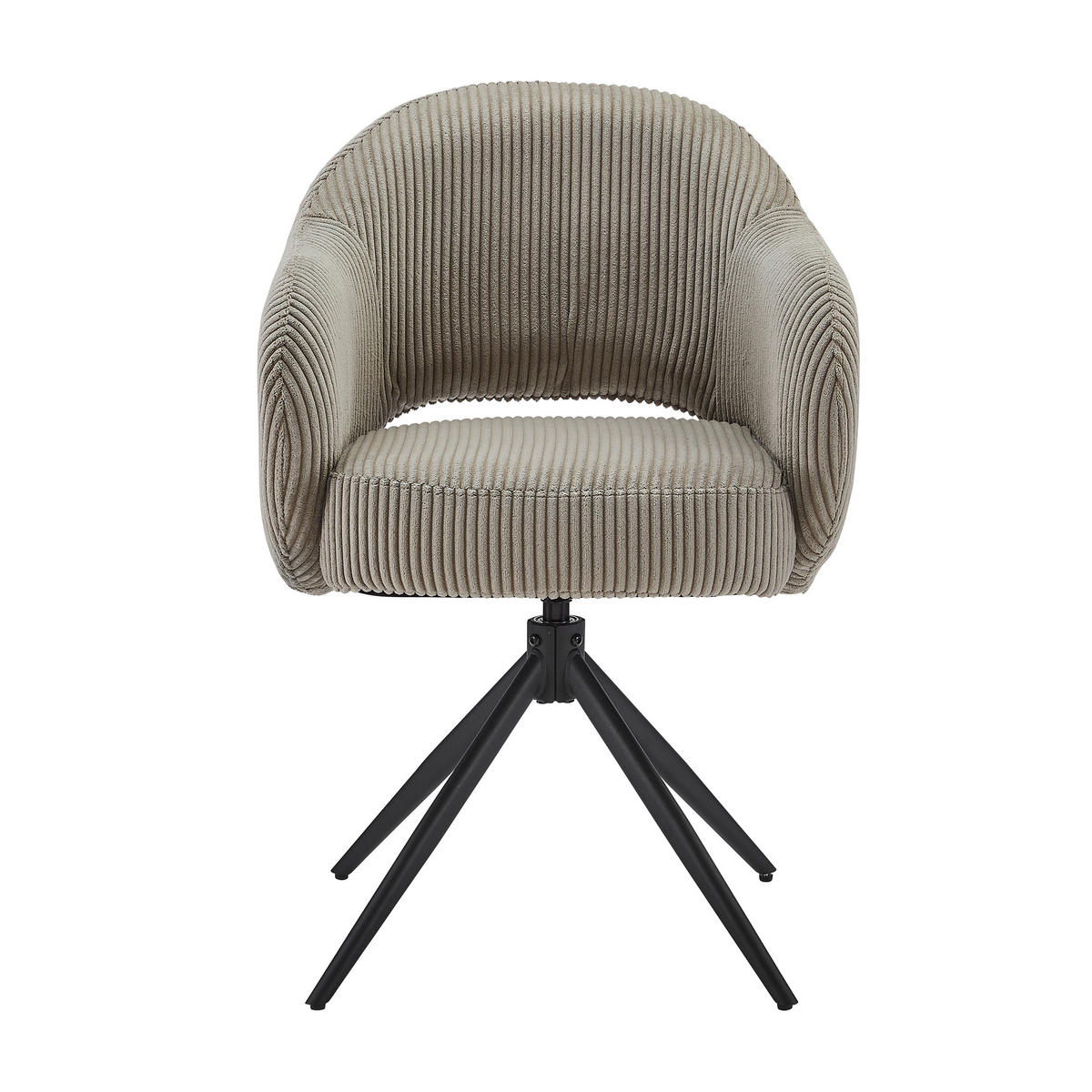 ARMLEHNSTUHL  in Cord  - Hellgrau/Schwarz, MODERN, Textil/Metall (58/84/60cm) - Livetastic