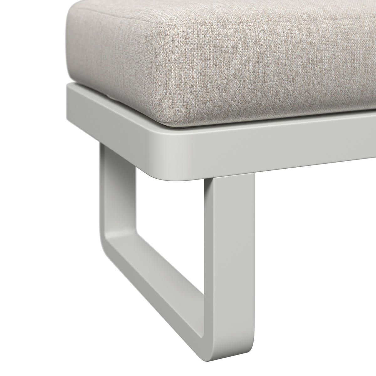 DINING-LOUNGESET 190/241 cm Aluminium  - Beige/Hellgrau, Design, Glas/Textil (190/241cm) - Amatio