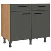 SCHUBKASTENUNTERSCHRANK 90/87/56 cm  in Grün, Eichefarben  - Eichefarben/Schwarz, MODERN, Holzwerkstoff/Metall (90/87/56cm) - Nobilia