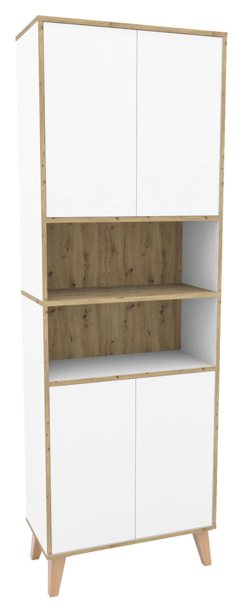 HOCHSCHRANK 66/195/32,5 cm  - Weiß/Eiche Artisan, MODERN, Holzwerkstoff/Kunststoff (66/195/32,5cm) - MID.YOU