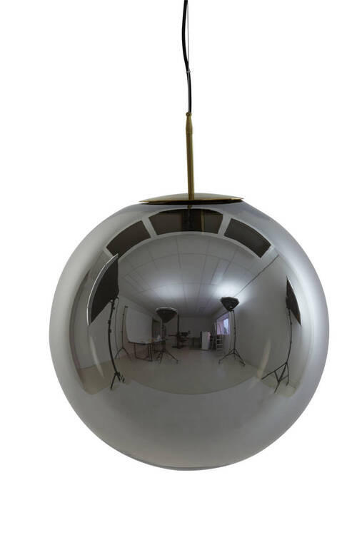 HÄNGELEUCHTE Medina 48/48/48 cm   - Schwarz/Bronzefarben, LIFESTYLE, Glas (48/48/48cm) - Light & Living