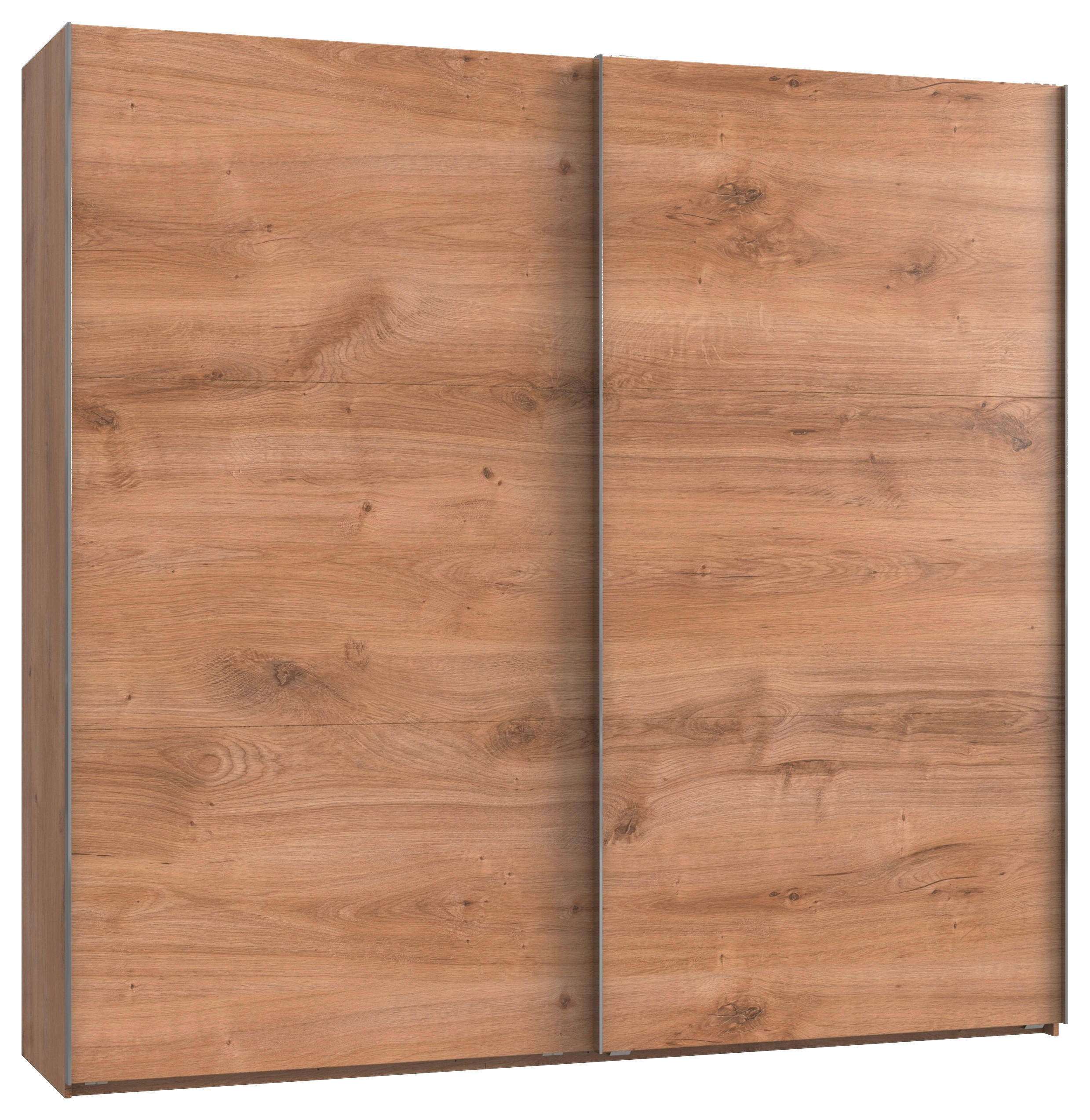 Dulap Cu Uși Culisante, 250/236/65 cm, culoare lemn stejar - culoare lemn stejar/culoare crom, Modern, material pe bază de lemn (250/236/65cm) - MID.YOU