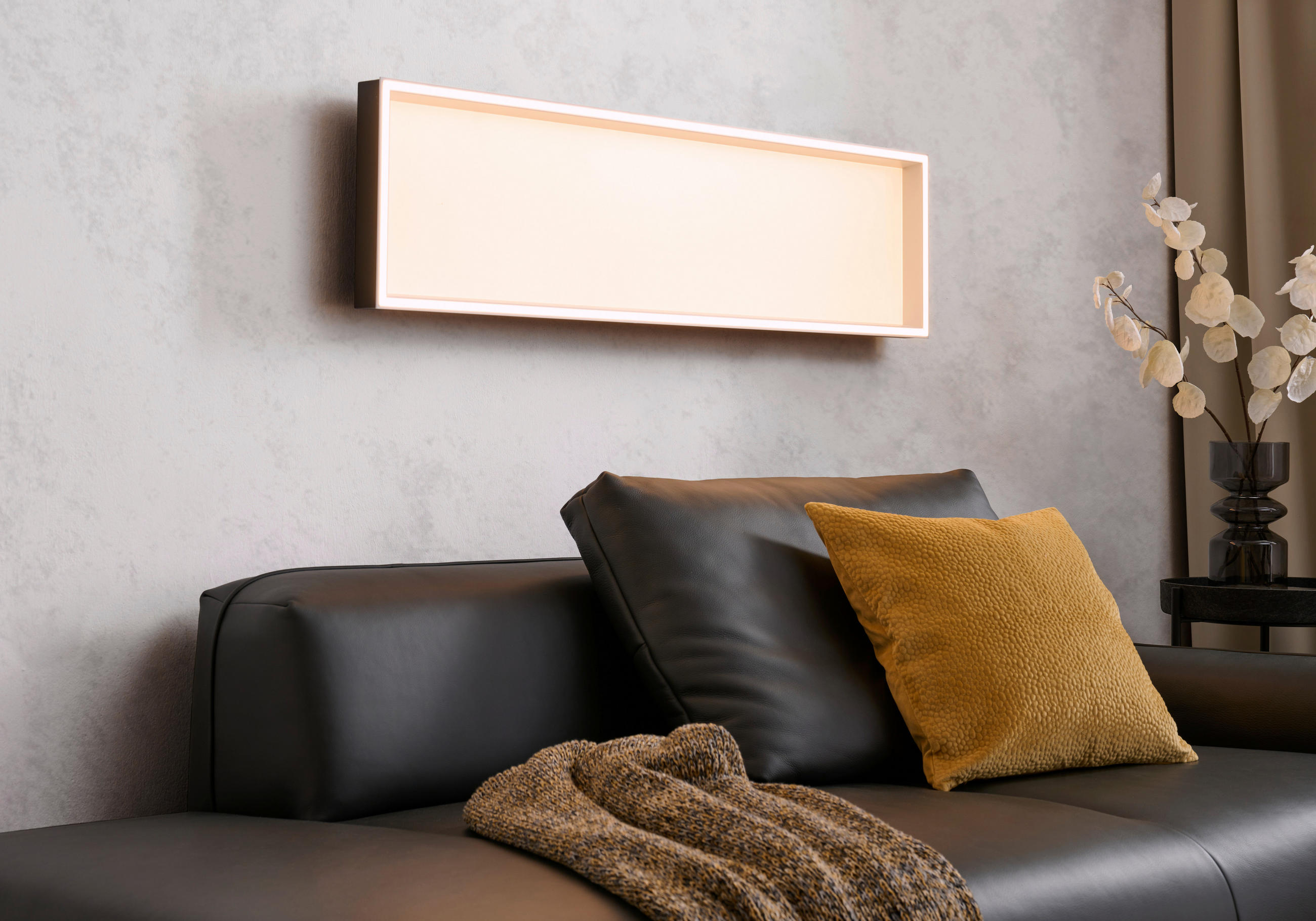 LED-DECKENLEUCHTE 120/30/8.4 cm    - Schwarz, Basics, Kunststoff/Metall (120/30/8.4cm)