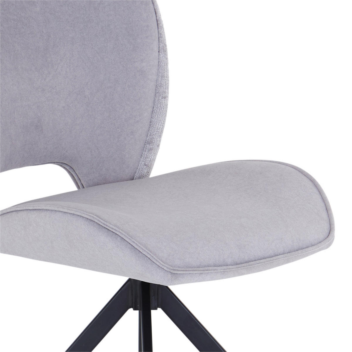 STUHL  in Eisen Mikrofaser Holz, Metall, Textil  - Schwarz/Grau, MODERN, Holz/Textil (60/82.5/49.5cm) - Livetastic