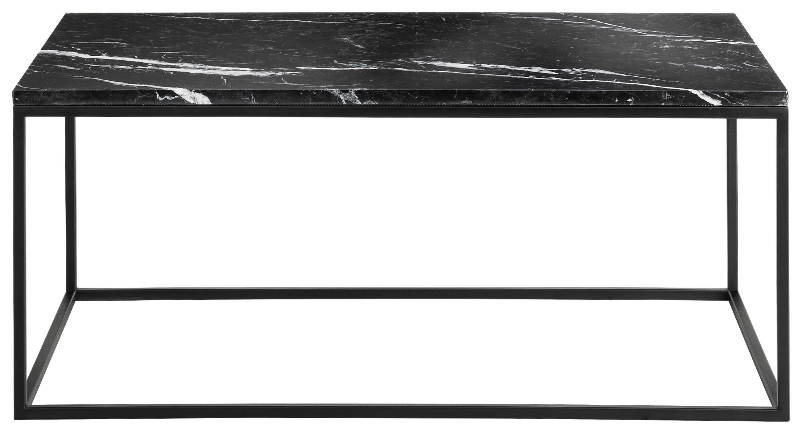 COUCHTISCH in Stein 100/60/42,5 cm  - Schwarz, Design, Stein/Metall (100/60/42,5cm) - Johann Jakob