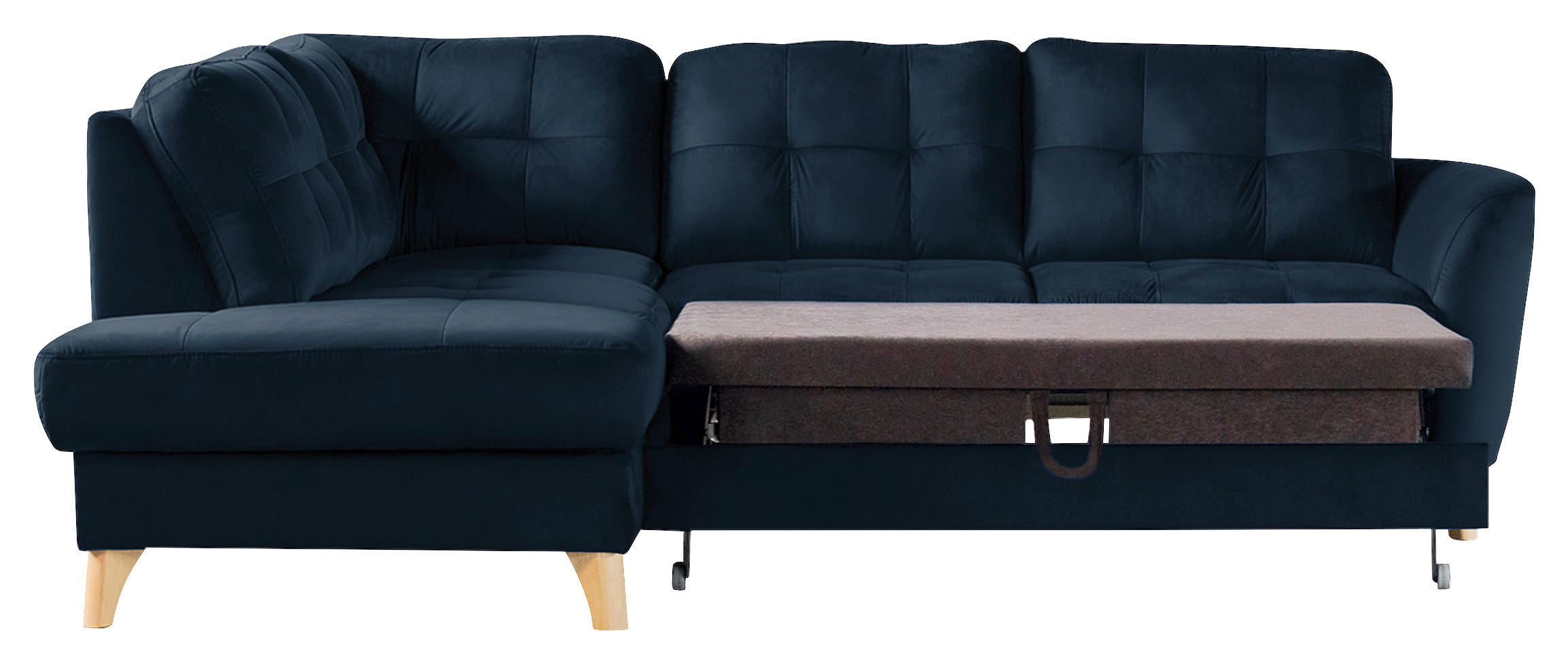 Thumbnail - Livetastic Ecksofa, Dunkelblau, Textil, Buche, 4-Sitzer, Ottomane links, L-Form, 236x190 cm, Made in EU, seitenverkehrt ...
