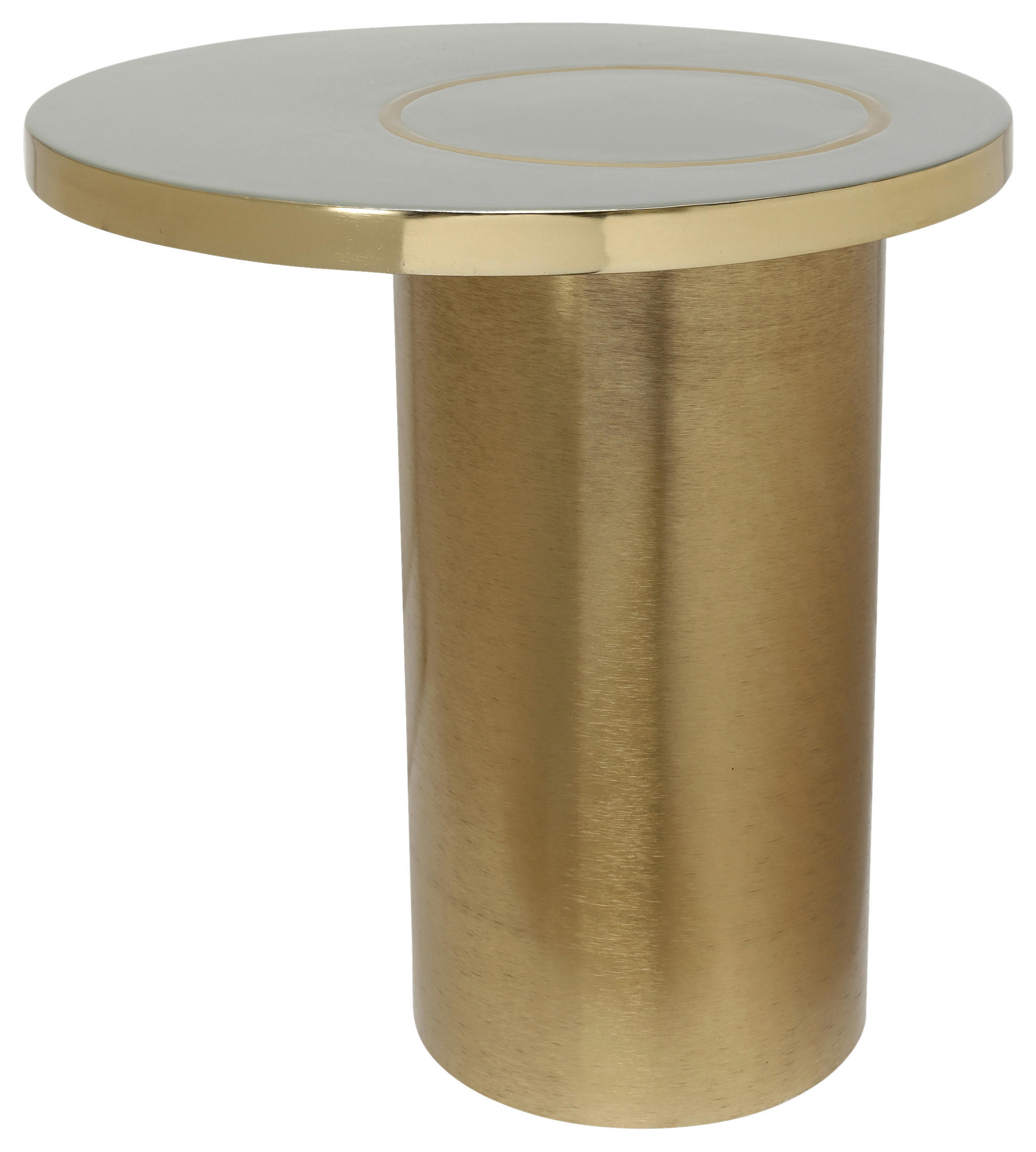 BEISTELLTISCH Goldfarben, Schlammfarben rund  - Schlammfarben/Goldfarben, Design, Metall (51/50cm) - Kayoom