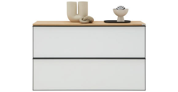 GARDEROBE 5-teilig  in 255/190/37 cm  - Eichefarben/Weiß, Design, Glas/Holz (255/190/37cm) - Dieter Knoll