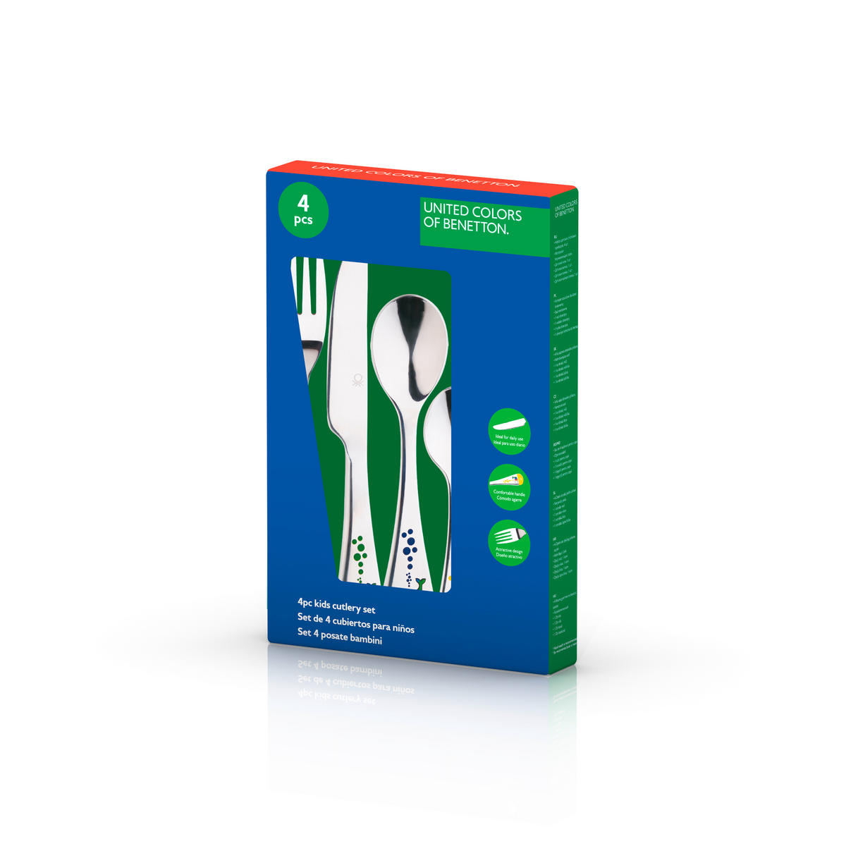 BESTECKSET RAINBOW  4-teilig  - Edelstahlfarben, Basics, Metall (13.3/20/2.7cm) - Benetton