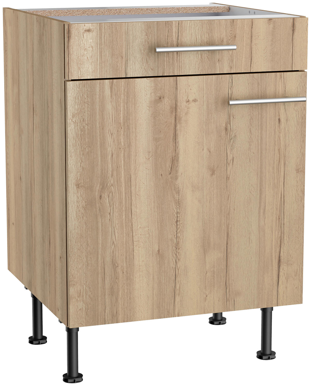 ECKKÜCHE 200/270 cm  in Eichefarben  - Edelstahlfarben/Eichefarben, Basics, Holzwerkstoff/Metall (200/270cm) - Optifit