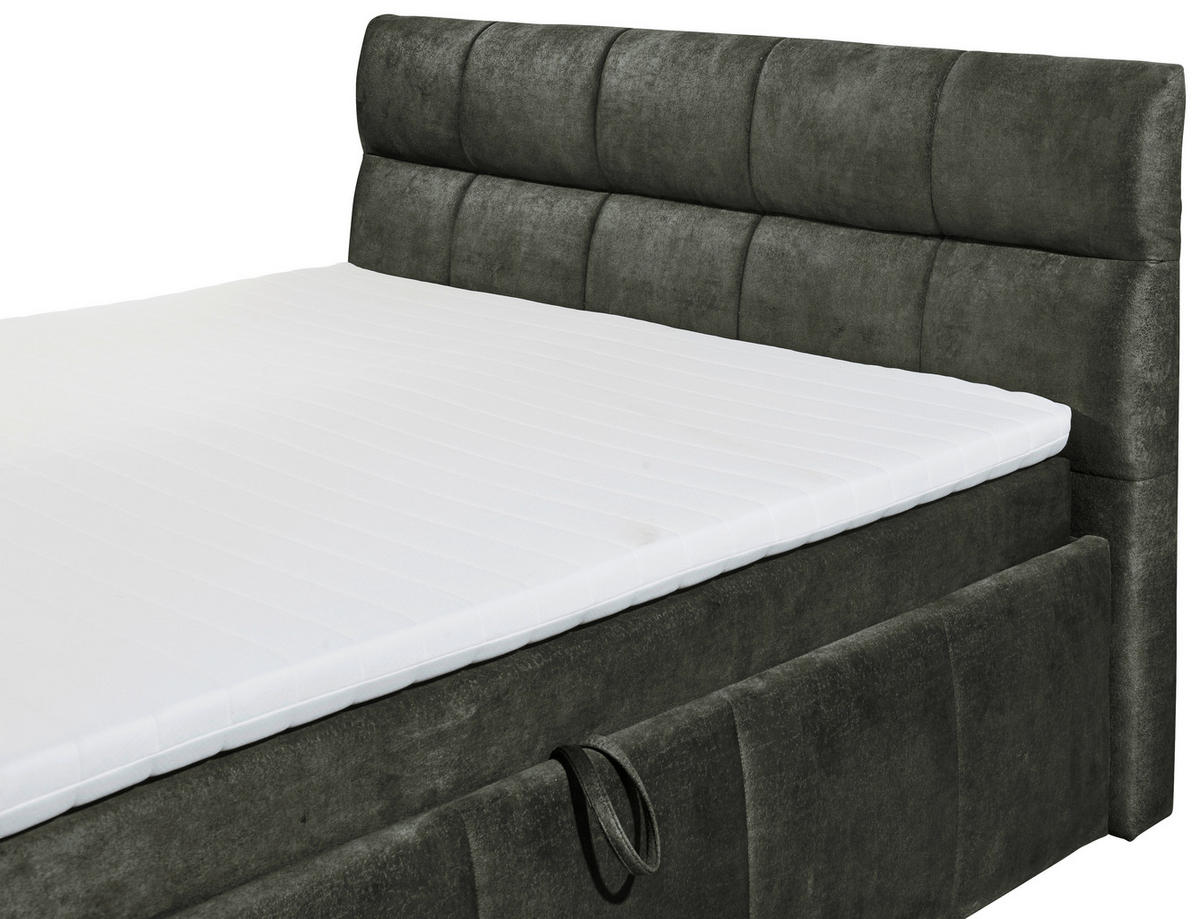 BOXBETT 180/200 cm  in Dunkelgrün  - Dunkelgrün/Schwarz, Konventionell, Kunststoff/Textil (180/200cm) - Modante
