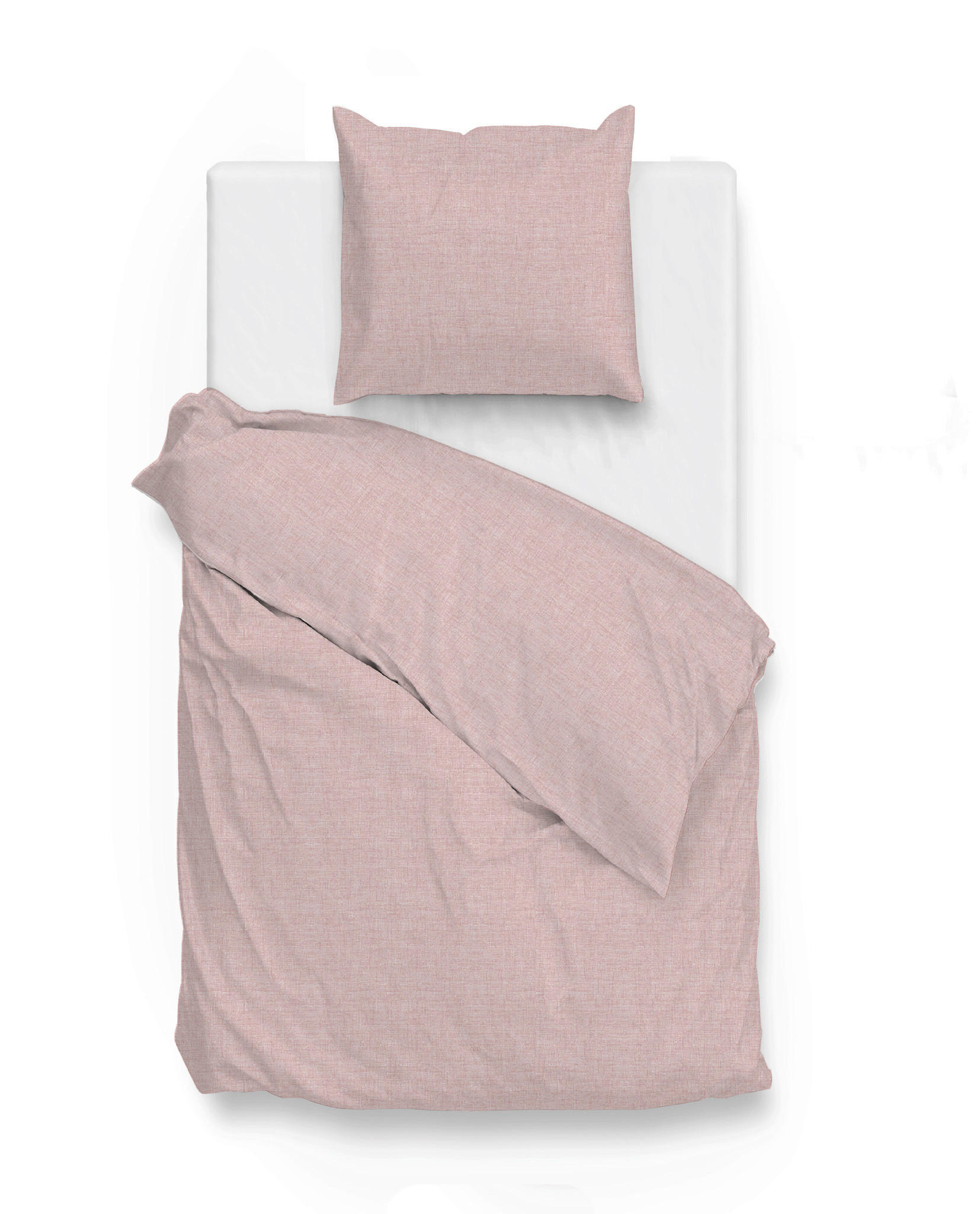 BETTWÄSCHE 2-teilig Lino Renforcé 135/200 cm  - Rosa, Basics, Textil (135/200cm)