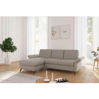 ECKSOFA ROCHELLE E Taupe Flachgewebe  - Taupe/Schwarz, KONVENTIONELL, Textil/Metall (164/251cm) - Sit & More