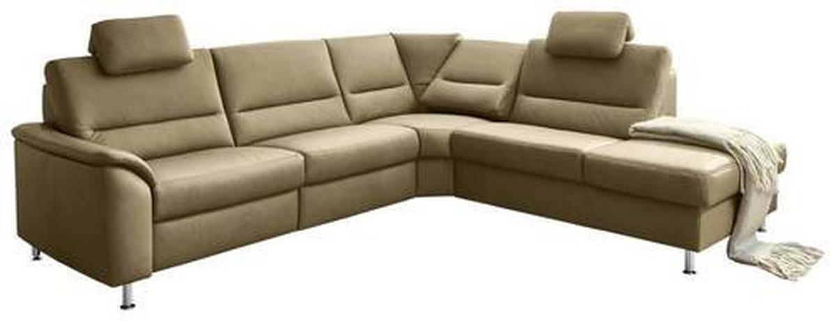 ECKSOFA in Echtleder Grün  - Alufarben/Grün, Konventionell, Leder/Metall (290/249cm) - Beldomo Premium